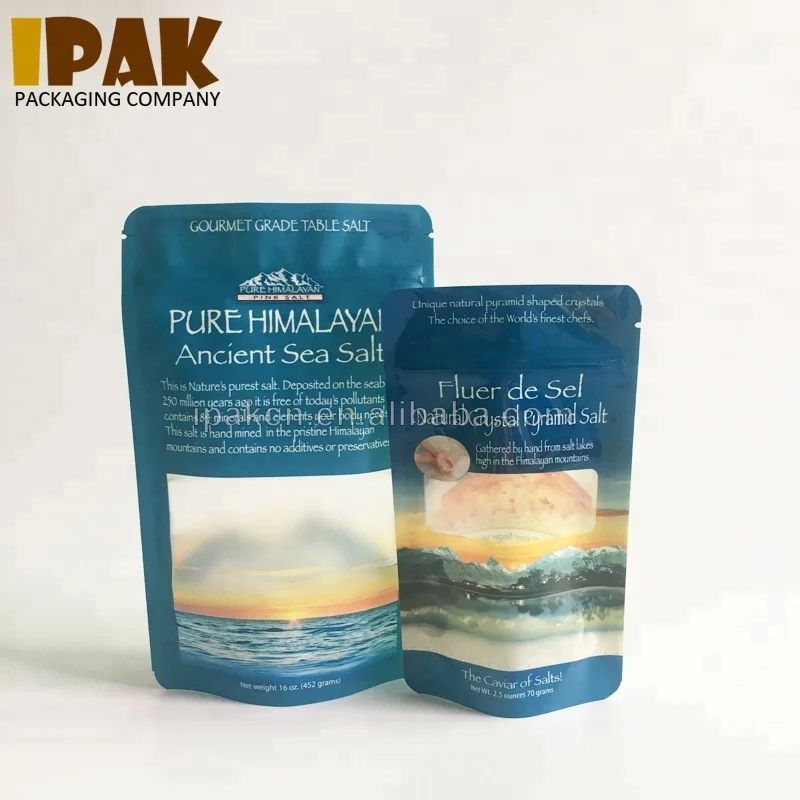 Custom digital printed wholesale plastic heat seal sea salt bath salt packaging zipper stand up bag