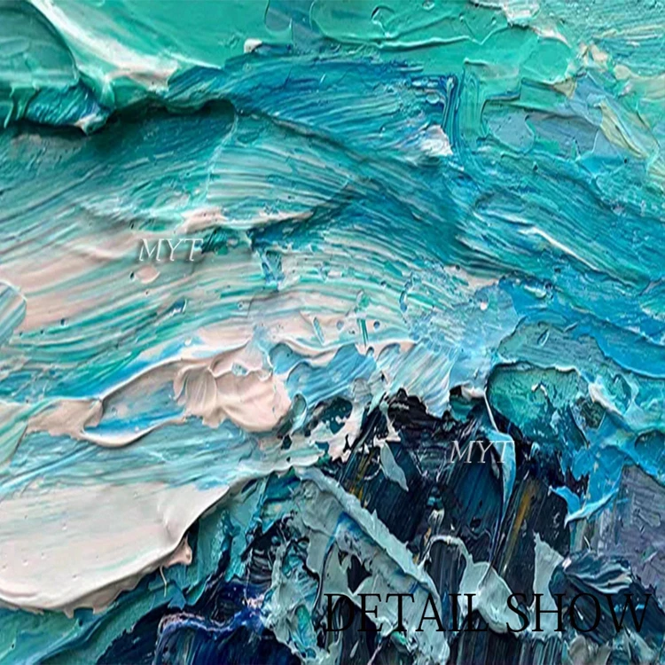 
New Arrival Acrylic Wall Art Decor Artwork And Craft Hand-painted Oil Painting Sea Wave 