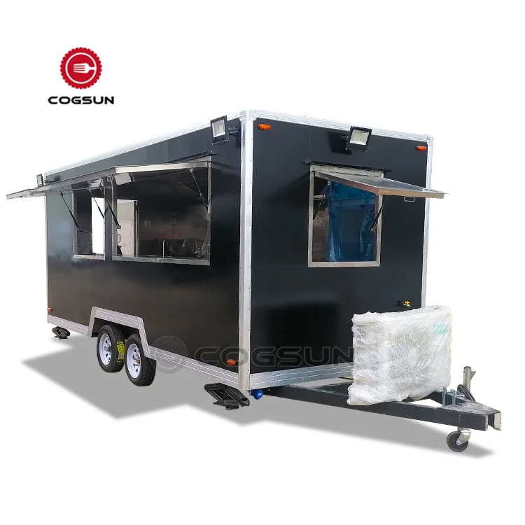 Cogsun Food Trailer Equipment Air Conditioner Bar Station Mobile Shop Boutique Trailer Food Truck Ready To Ship Coffee Trucks