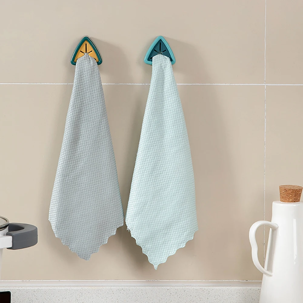 Towel Storage Racks Hanger Adhesive Rag Dishcloth Holder Kitchen Rag Cleaning Hook Tools Creative Bathroom Kitchen Tool