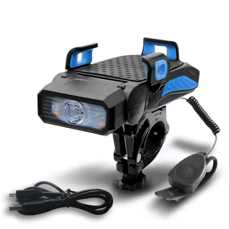 Многофункциональный велосипедный фонарь обновления 4 в 1 передний 3 * LED MTB фара держатель телефона кронштейн динамик лампа внешнего