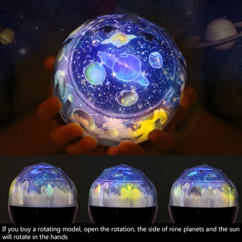 Romantic Starry Sky Star Projector Lamp Planet Earth Universe LED Colorful Rotate Flashing Magic Diamond Projector Night Light