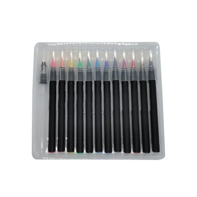 12/24 Unique Colors Sketch Art Marker Nylon Brush Tip Watercolor Brush Marker Pens