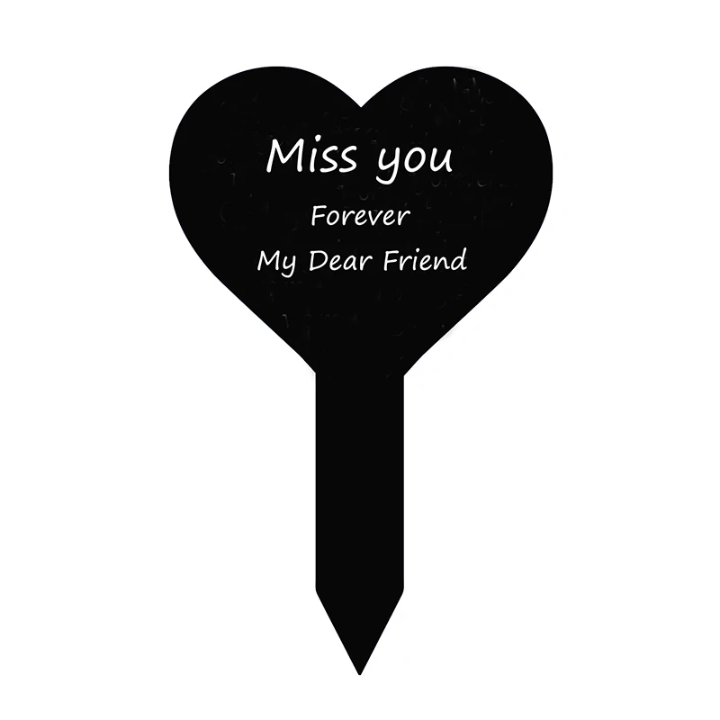 Grave Marker Stand Heart Memorial Remembrance Plaque Stake Memorial Garden Stake Sympathy Grave Stake for Outdoors Yard