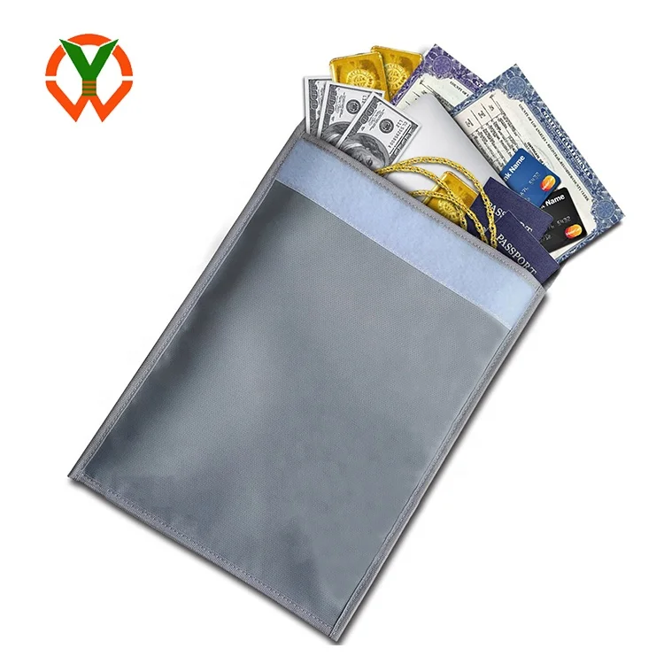 Custom Portable Durable Fire Resistant Pouch | Fireproof Document Bag