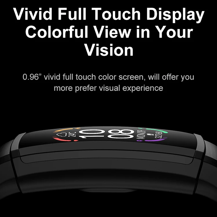 3ATM Waterproof Health Monitor Smart Wristband Y15 Watch Band 0.96 Inch IPS Color Wrist Bracelet for Men Women