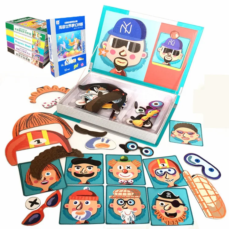 Hot-selling jigsaw puzzle 3Dmagnetic book game puzzle change clothes kids puzzles OEM