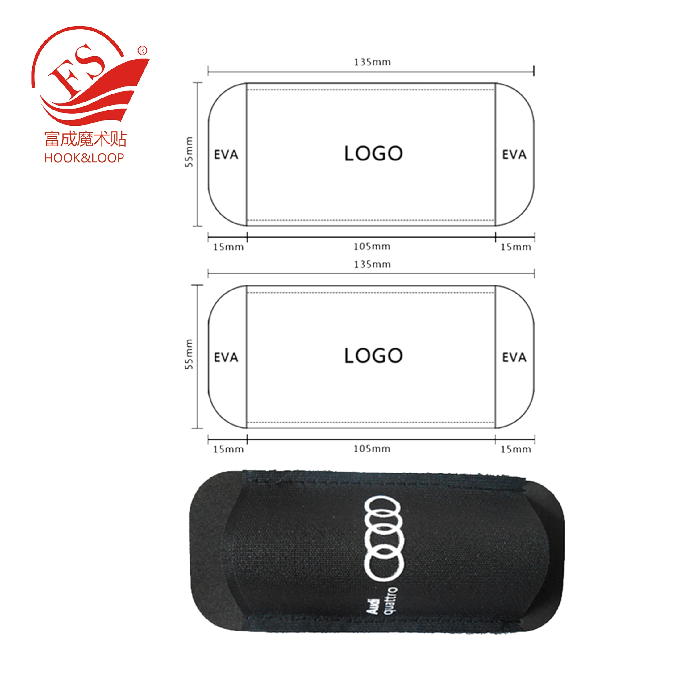 Quality Poluar eco-friendly ski strap /Hook and loop +nylon EVA foam ski sleeve for ski sport