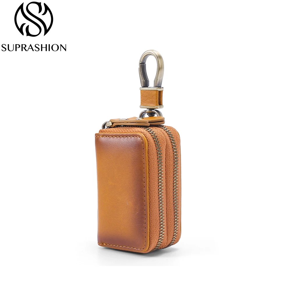 Hot Selling PU Leather Car Remote Control Keycase Car Keycase With Zipper Window