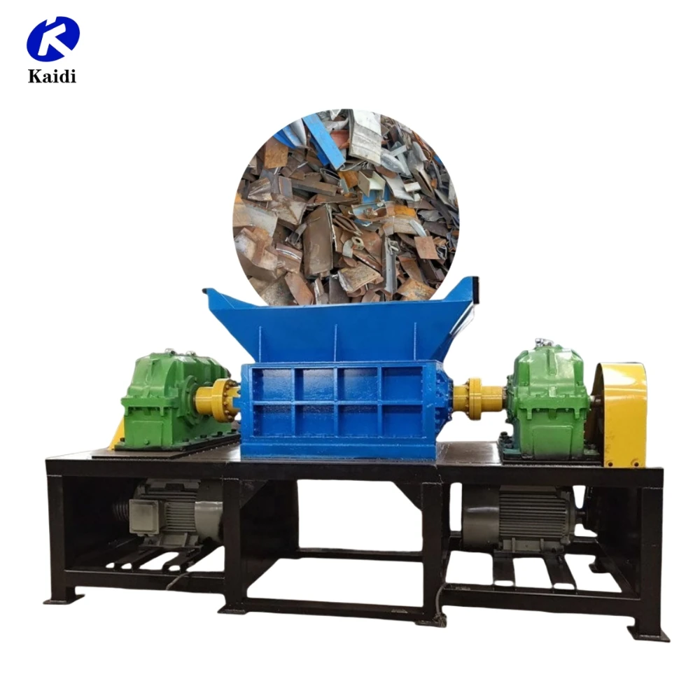 Double Two Shaft Shredder for Recycling Metal Scrap Customized Double Shaft Metal Shredder Crusher