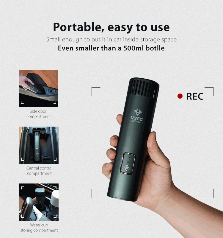 VSGO VS-VC01 2022 New Products Portable Handheld Mini Vacuum Cleaners For Car Cleaning Vacuum Suction 16000Pa