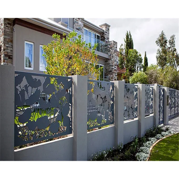 Bamboo Pattern Design Decorative Laser Cut Privacy Garden Fence Outdoor Metal Fencing Panels Aluminum Screen Custom Designs