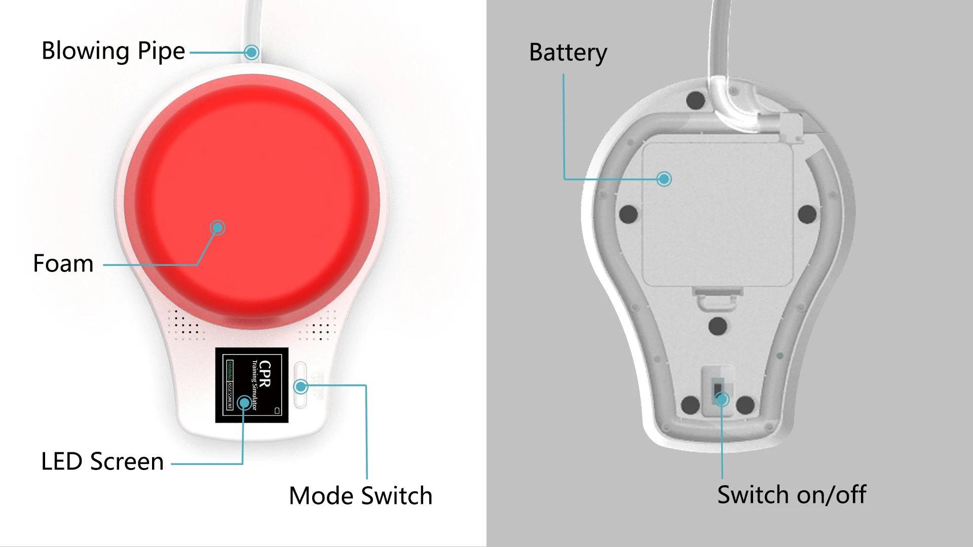 El simulador de entrenamiento de RCP para entrenamiento de primeros auxilios retroalimenta los datos de entrenamiento en tiempo