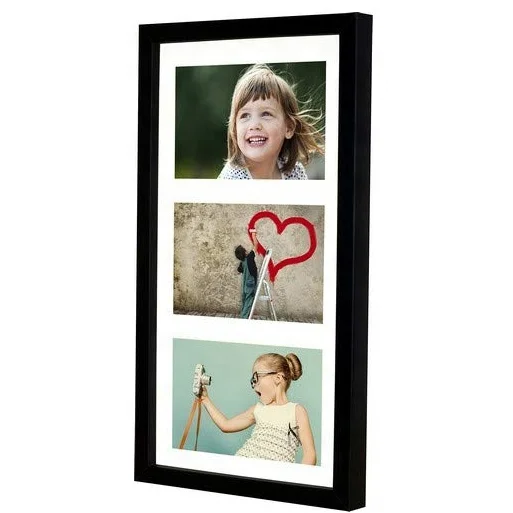 Hot selling wholesale custom New arrival white 3 Aperture Picture Photo Frame for 4 x 6-Inch photo