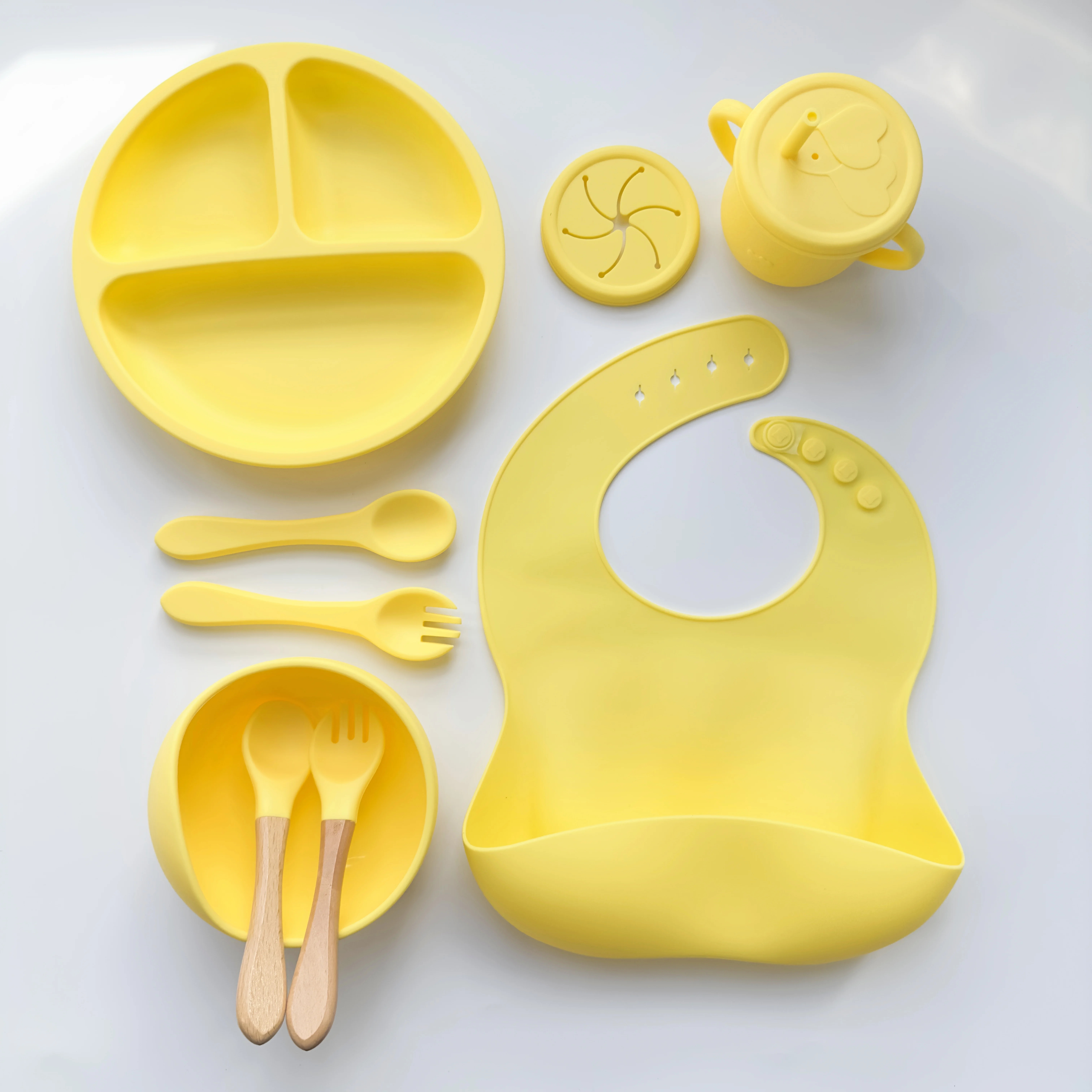 Non-toxic Bpa-free Free Customizable Wholesale Safe Bpa Free Kids Baby Bowl Plate Silicone Bowl Plate Silicone Baby Feeding Set