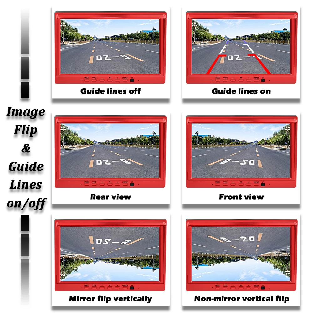 10inch 4ch Car Monitor for Auto 4 Split Car Screen Roof Mount Monitor Recorder AHD LCD Display for Truck Bus RV Rear View Camera