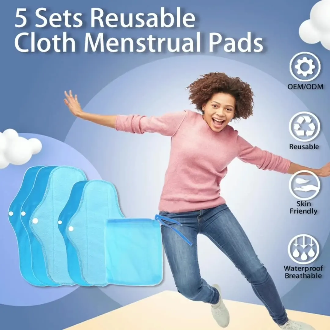 New Design Reusable Washable Nursing Wholesale Price Female menstrual pad Polar fleece Sanitary