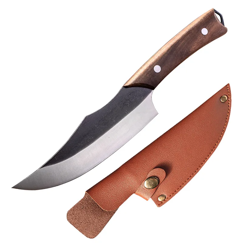 Professional Chef Knife Set Full Tang Hand Forged High Carbon Stainless Steel Black Sided Boning & Fish Kitchen Tools