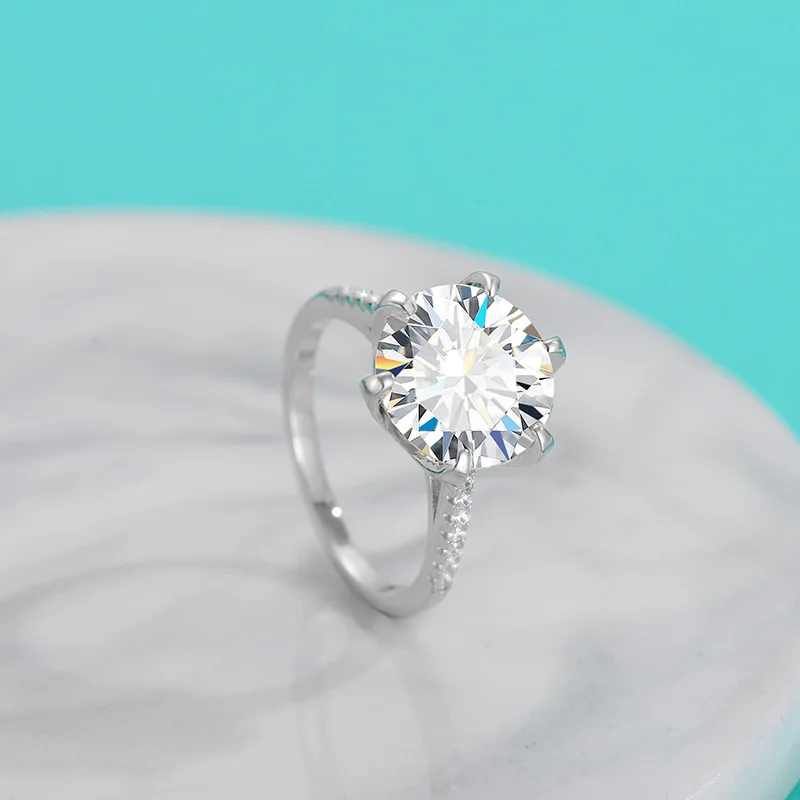 VVS Fine Jewelry 925 Sterling silver Moissanite rings Men Women 5 carat 5ct Round Diamond Wedding Rings