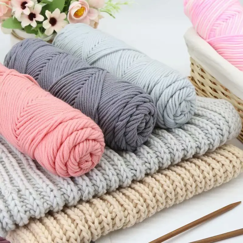 2024 Hot sale Various Colors 5ply 50g Soft Hand Knitting Baby Milk Cotton Yarn Crochet