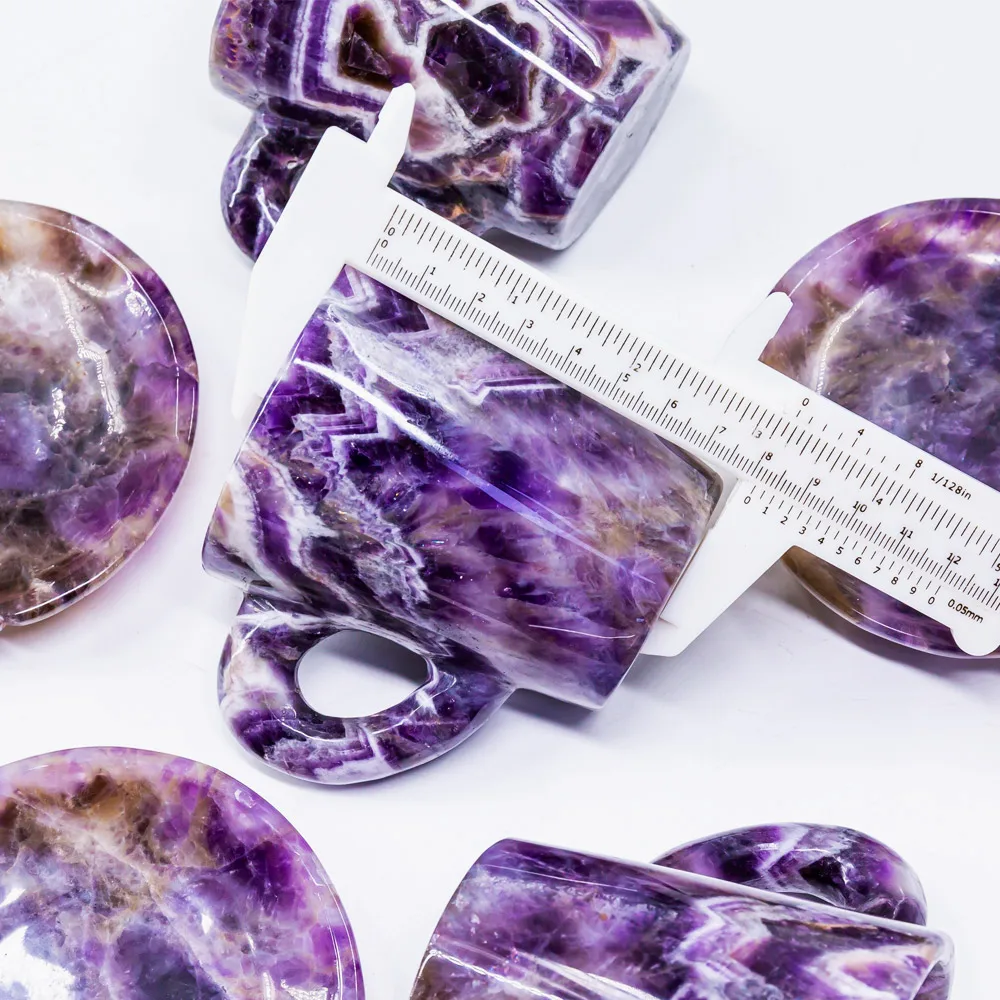 Wholesale Natural Quartz Folk Crafts Bowl Healing Stones Dream Amethyst Crystal Cup For Home Decoration