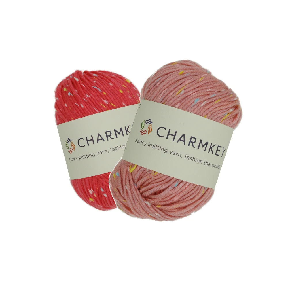 Charmkey 100% Acrylic Dot Yarn Fancy Knitting Yarn For Crochet Sweater And Scarf