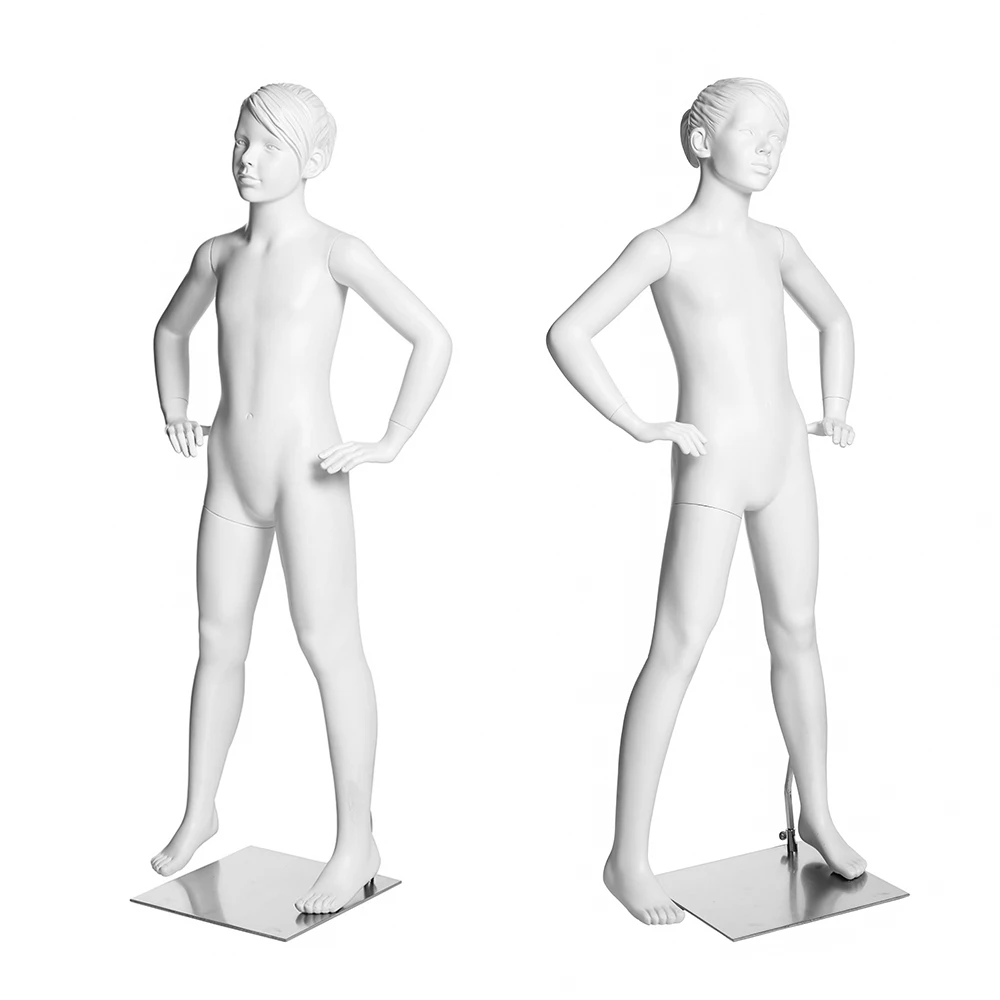 Child Dummy Tony-2 Fashion Girl Dress Display Children Model Full Body White Fiberglass Young Girls Mannequin