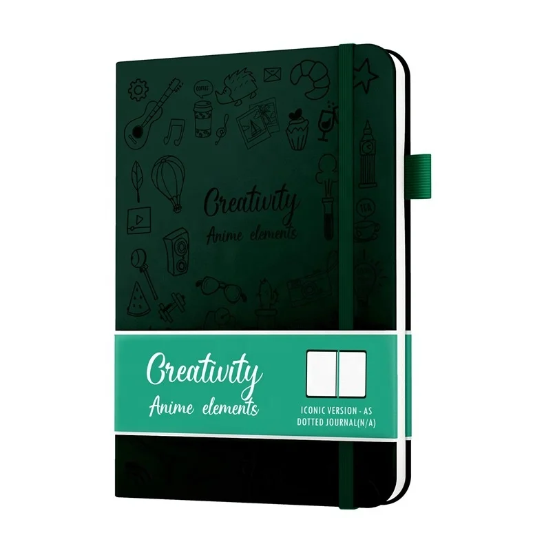 Wholesale Custom Factory Gratitude Planner Design leather Fabric Premium A5 Hardcover Dotted Notebook Journal