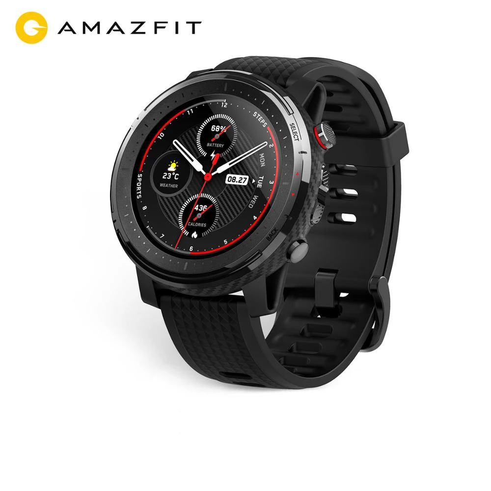 Оригинальный Amazfit Stratos 3 Смарт-часы GPS 5ATM беспроводной музыкальный плеер двойной режим умные часы для телефонов на базе Android с Bluetooth