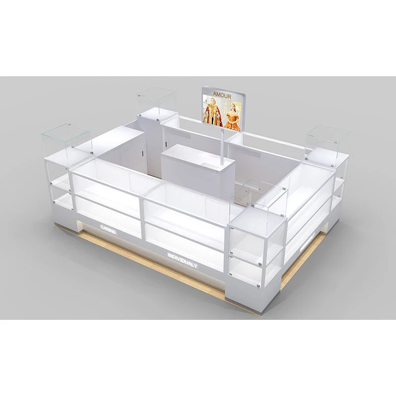 Modern Custom Shop Counter Design Shopping Mall Jewelry Display Cabinet Showcase For Jewelry Kiosk