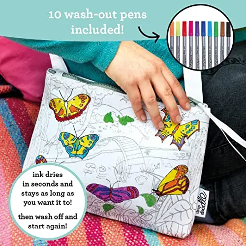2023 New Drawing DIY Toys Ultra Washable Reusable Coloring Crossbody Bag With Washable Markers For Kids Gifts