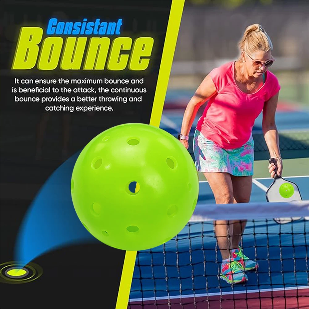 Mozkuib Pickleball Balls  Fast 40 Durable USAPA 40 Hole Neon Green  Seamless  Outdoor Pickleballs