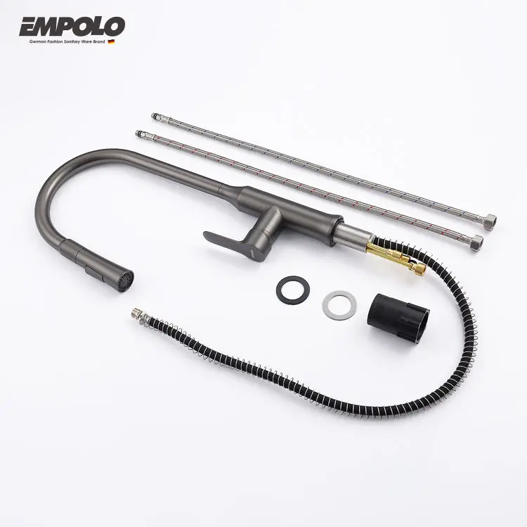 Commercial Brass cUPC Luxury Pull Out Kitchen Tap Faucet Modern Extendable Water Mixer Flexible Rotating Sink Kitchen Faucets