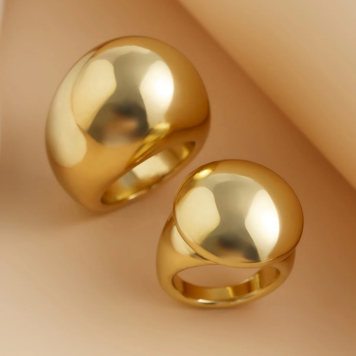 2 Pieces Smooth Surface Rings Set for Women Trendy Lady Stackable Finger Rings on Hand Accessories Female 2024 Jewelry Girl Gift