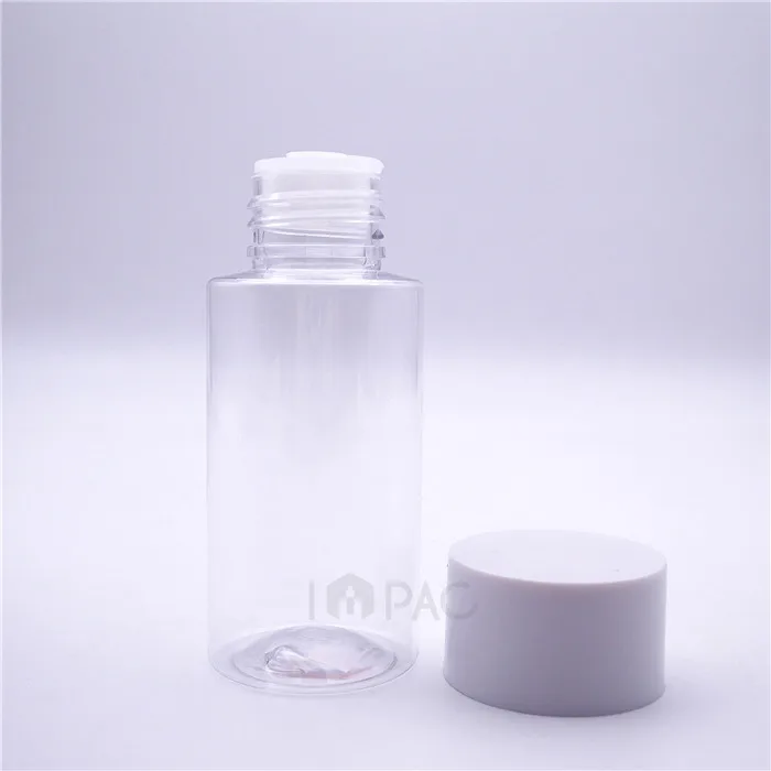 classic round skincare clear pet plastic oil bottle 60ml disc cap