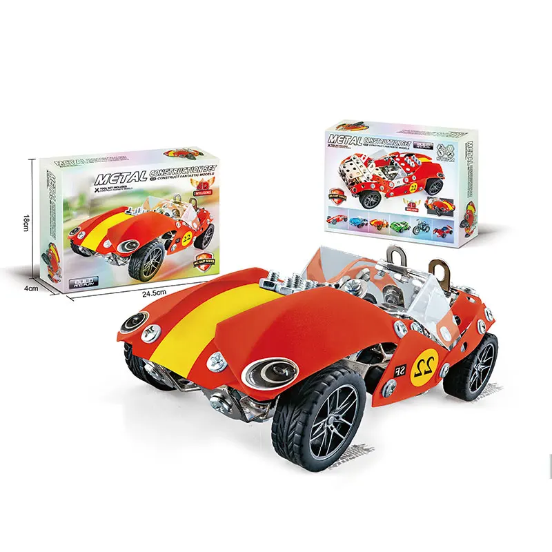 Factory Direct Sale DIY Racing Vehicles Assembly 3D Metal Building Blocks Set Alloy Toy For Boys Gift