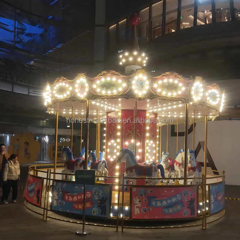 Amusement park equipment toys items merry go round electric kids horse ride used carousel for sale