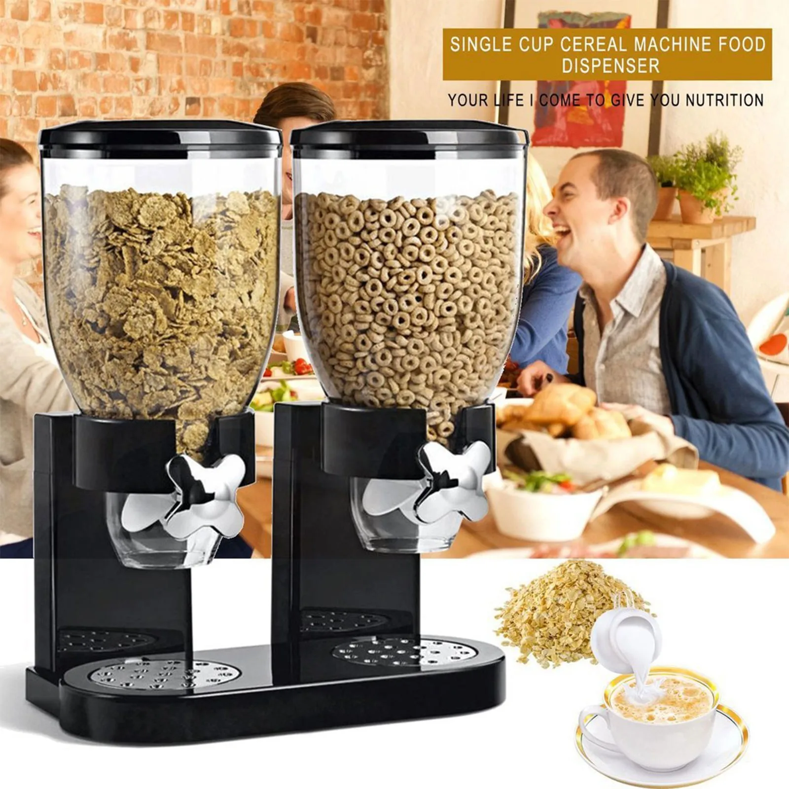 Hot Sale Multifunctional Rice Dispenser One Button Large Capacity Storage Box Grain Dispenser Cereal Food Storage Container for