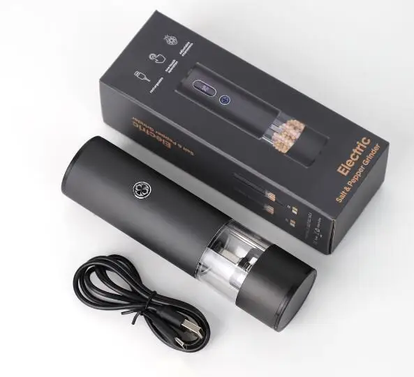 Хорошее качество перезаряжаемая электрическая мельница для перца или солонка кофе в зернах автоматическая со светодиодной подсветкой