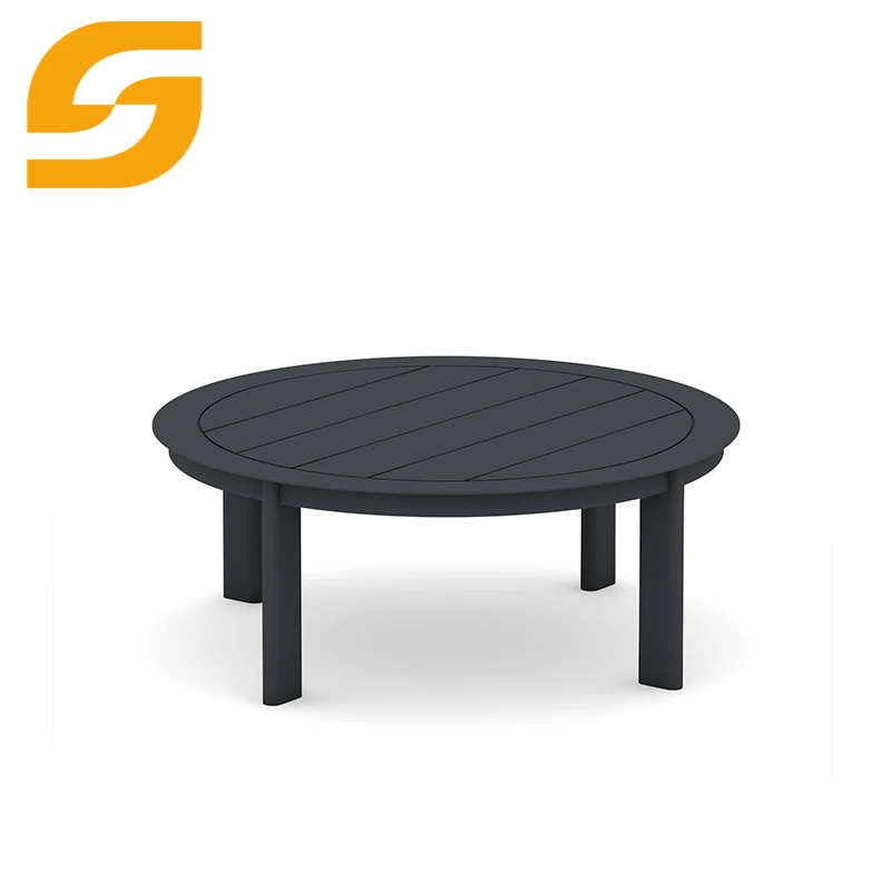 Minimalist Multiple Color Round Hollow Out Table Top Black Coffee Cafe Table