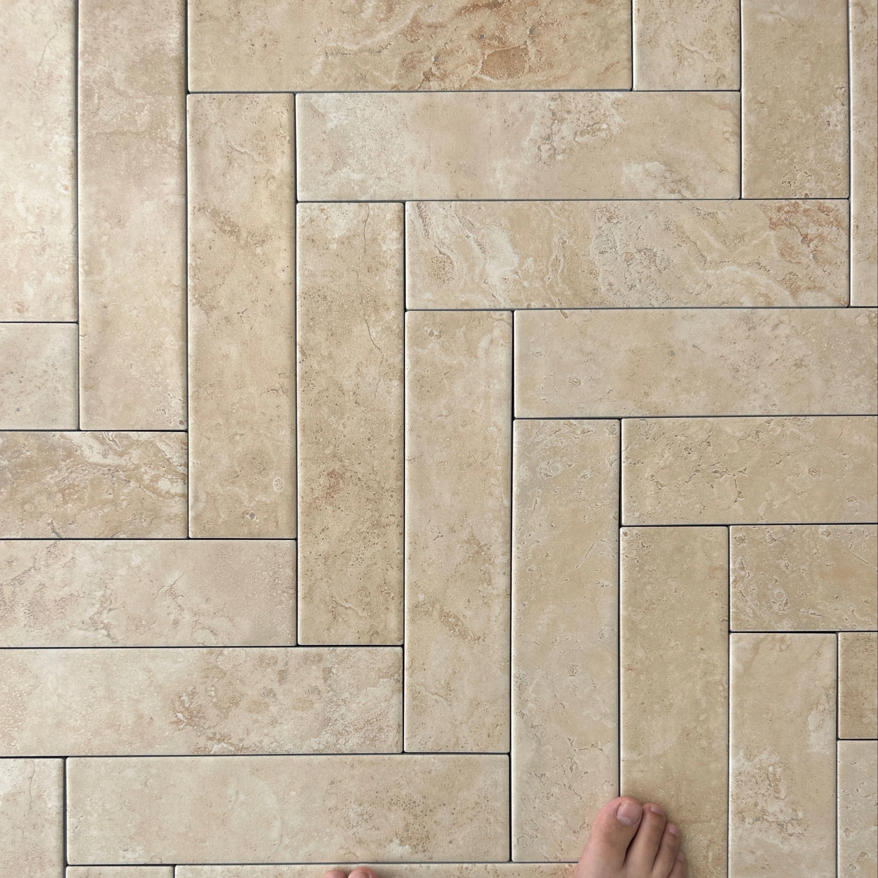 French Retro Beige Strip Natural Stone Bathroom Kitchen Wall Planes Courtyard Non-Slip Floor Tiles Travertine Limestone Tiles