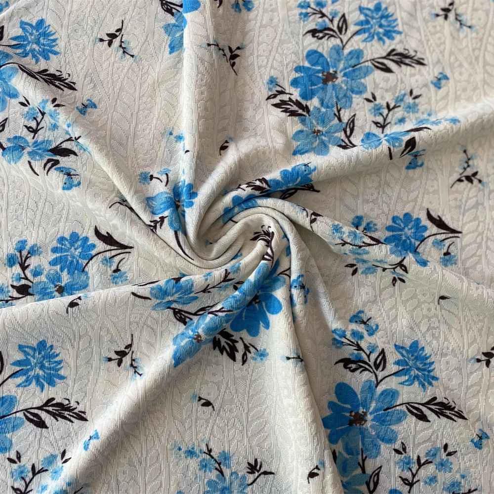 Hot Sale DTY Spandex Jacquard Knit Printing Fabric For Jacquard Dress