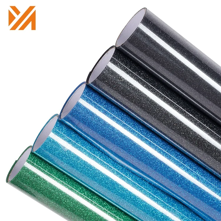 Wholesale High Flex Easy Weed Textiles Cotton Fabric Custom Made Size Glitter Thermal Heat Transfer Vinyl