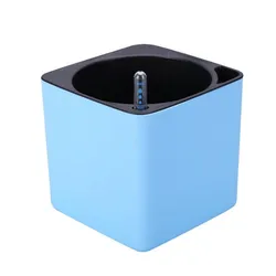 Plastic Self Watering Planter Modern Decorative Square Planter Pot For All House Plants Flowers Herbs With Water Level Indicator