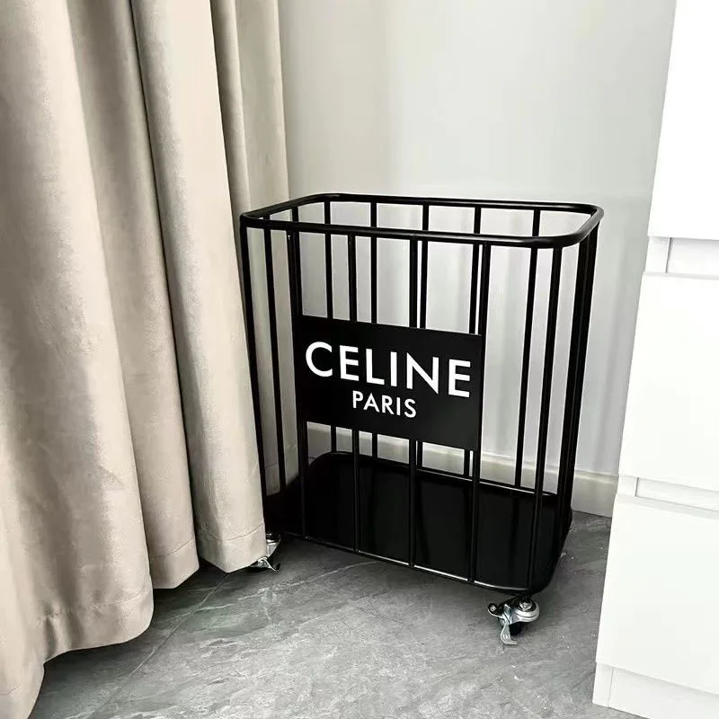 Large-size Rolling Laundry Hamper With Wheels, Metal Laundry Basket Cart For Clothes Or Linen Storage Organize