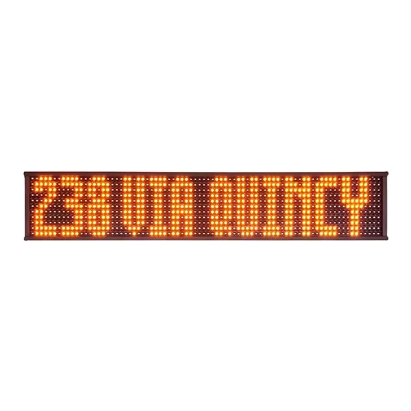 On-board bus LED amber color scrolling text destination sign digital signage screen and displays