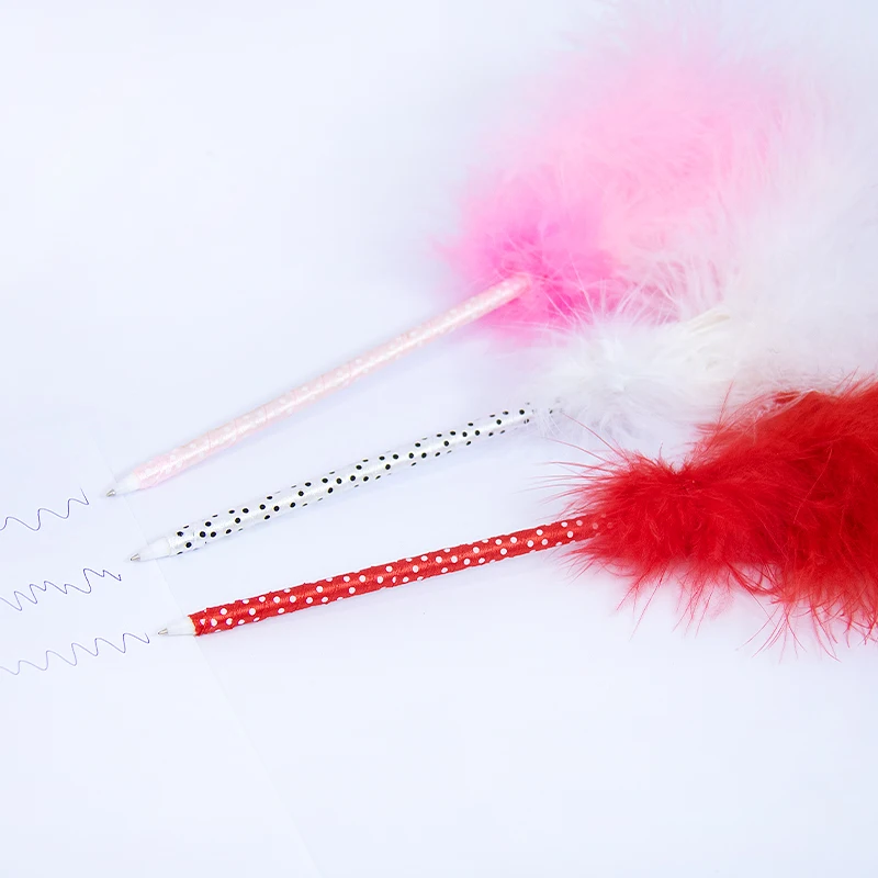 different colors feather quill fluffy pen,Gifts Pink Fluffy Novelty Pens Colorful Ballpoint Pen For School Office