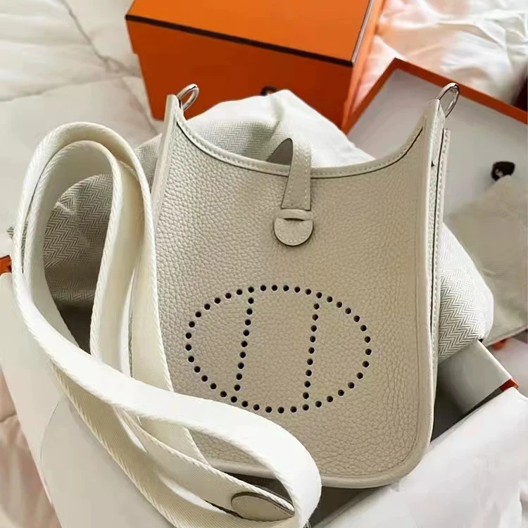 Mirror Quality Mini Messenger Bag Famous Designer Brand Cowhide Nappa Lychee Evelynn Pattern Hollow Bucket Single-Shoulder Bag