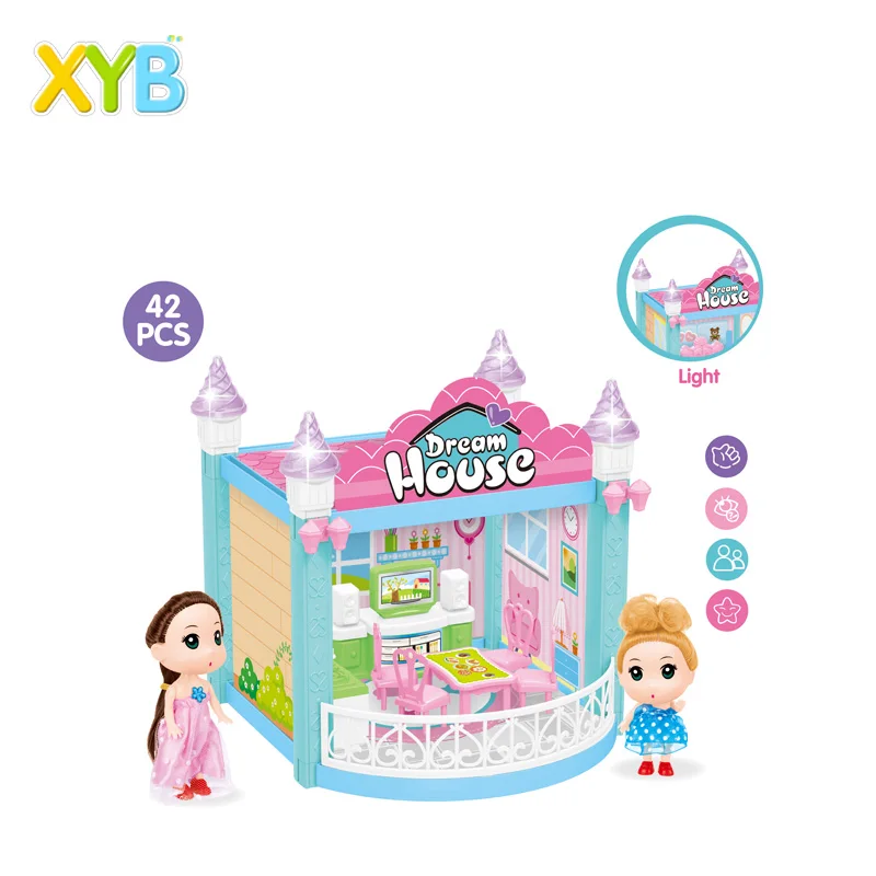 
Princess Doll House Villa dream mansion family castle house simulation dream girl assembly toy house 