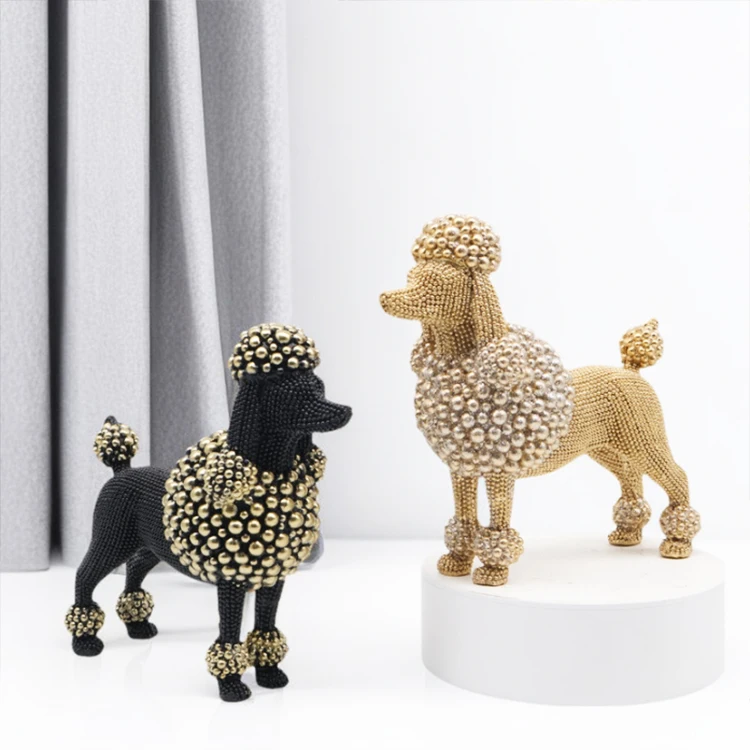 European Creative 3D Lady Dog Decoration Resin Dog Animal Statue For  Home Hotel Office Decoration